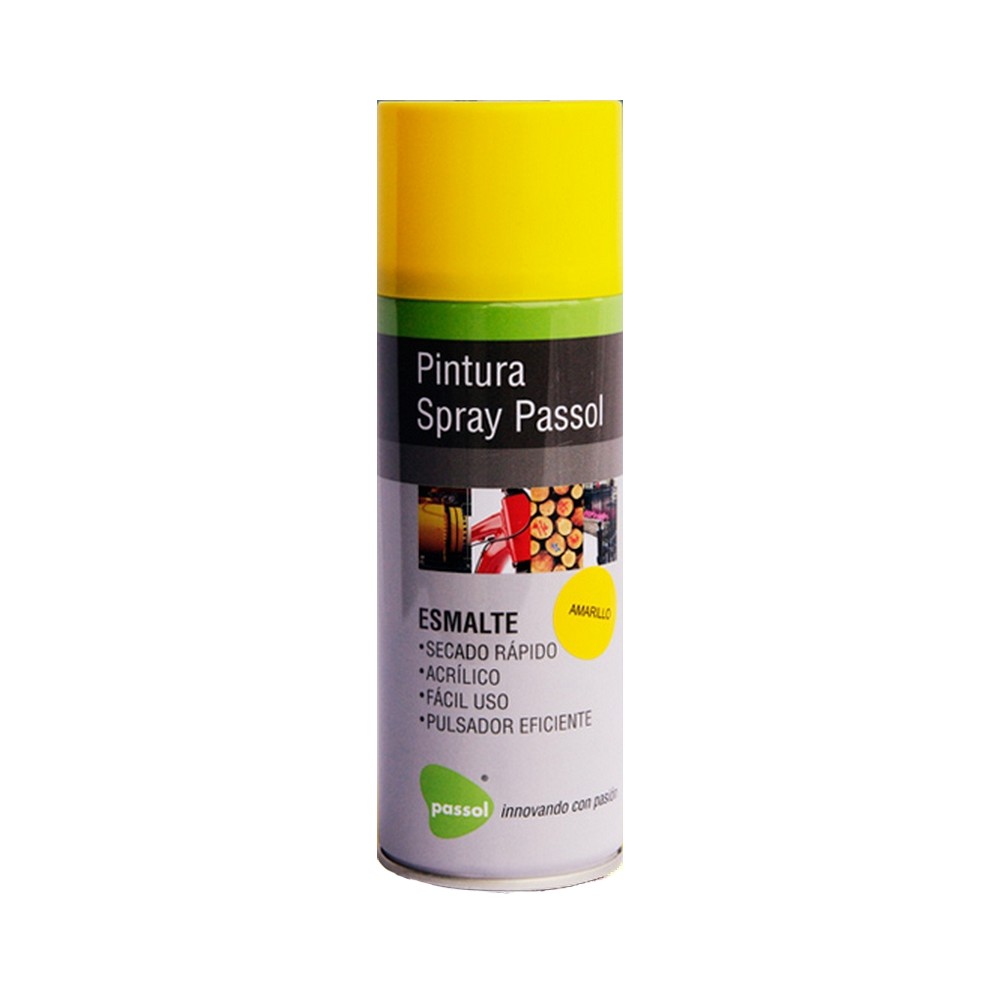 SPRAY ESMALTE ACRILICO PASSOL AMARILLO 400ML - 235GRS