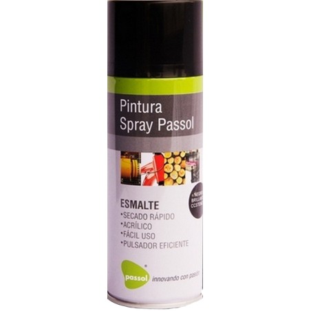 SPRAY ESMALTE ACRILICO PASSOL NEGRO  400ML - 235GRS