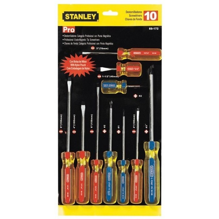 JUEGO ATORNILLADOR STANLEY 69172 10 PIEZAS