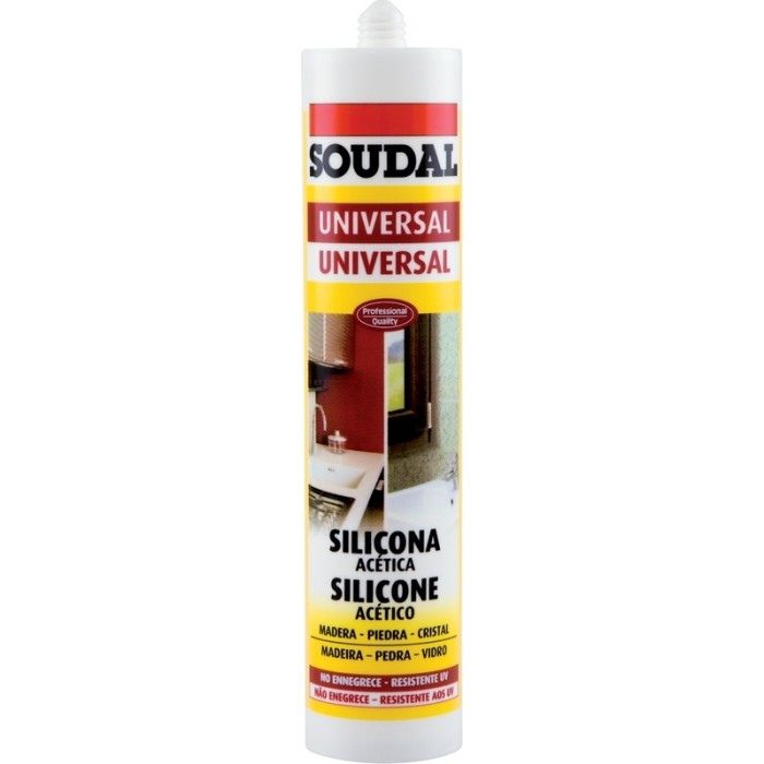 SILICONA ACETICA SOUDAL TRANSPARENTE CON FUNGICIDA