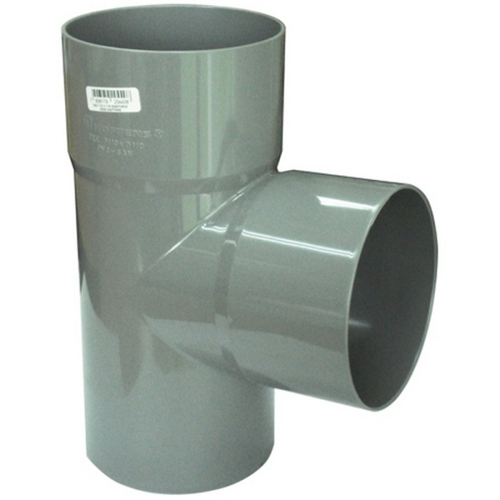 TEE PVC 110 X 75 MMS SANITARIA GRIS