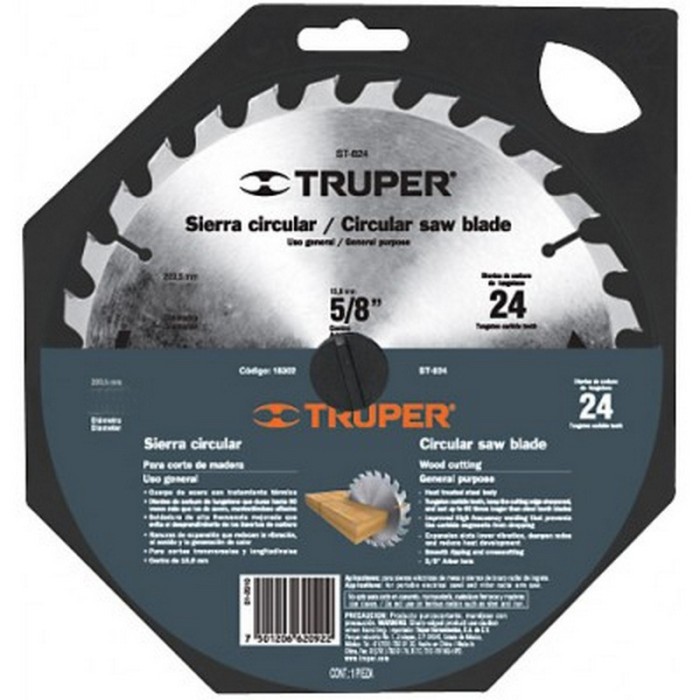 DISCO SIERRA CIRCULAR TRUPER  7"  X 24 DIENTES