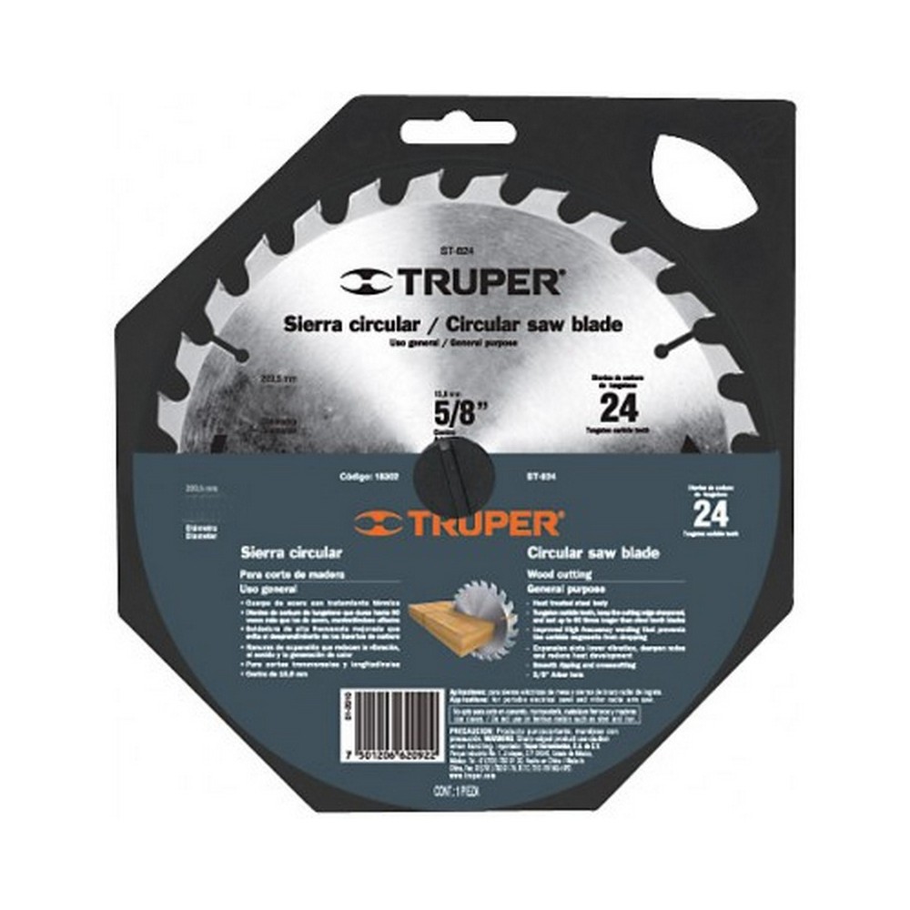 DISCO SIERRA CIRCULAR TRUPER  7"  X 24 DIENTES