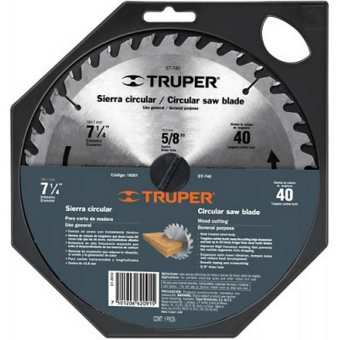 DISCO PARA SIERRA CIRCULAR TRUPER 7"  X 40 DIENTES