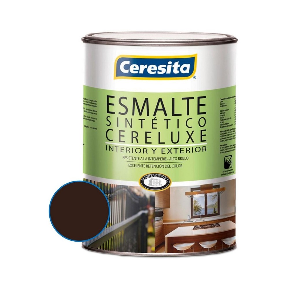 ESMALTE SINTETICO CERESITA CERELUXE CAFE MORO LITRO