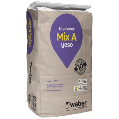 NIVELADOR MIX A YESO WEBER 20 KILOS