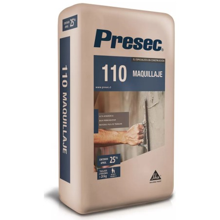 PRESEC 110 MORTERO PARA MAQUILLAJE SACO 25 KGS.